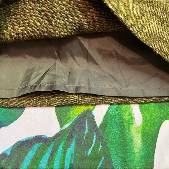 Ann Taylor LOFT 8 Green Speckled Wool Fall Winter Whimsygoth Lined Mini Skirt - Picture 5 of 7